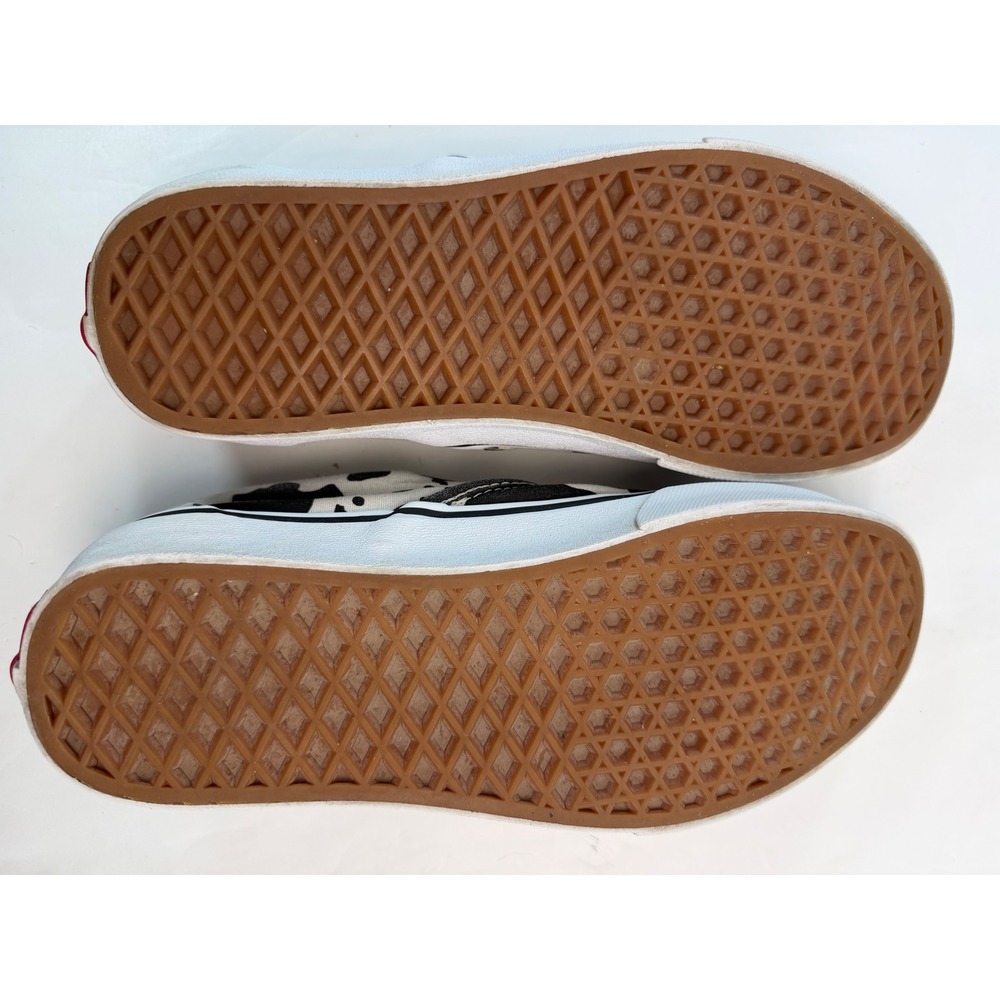 Vans Classic Slip-On Cow Print Black White Canvas Sneakers Womens 8.5 Mens 7 - Picture 7 of 7